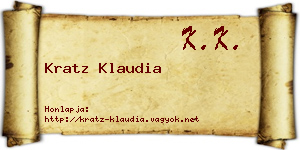 Kratz Klaudia névjegykártya